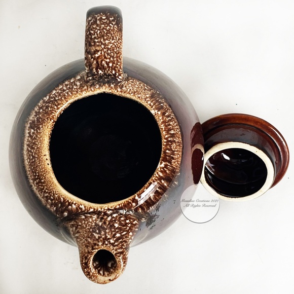 Vintage Hull Tea Pot with Lid Brown Drip Pottery Mid Century Modern - Picture 6 of 10
